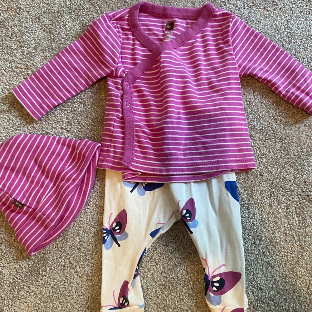 Tea Collection 0-3 months outfit and hat